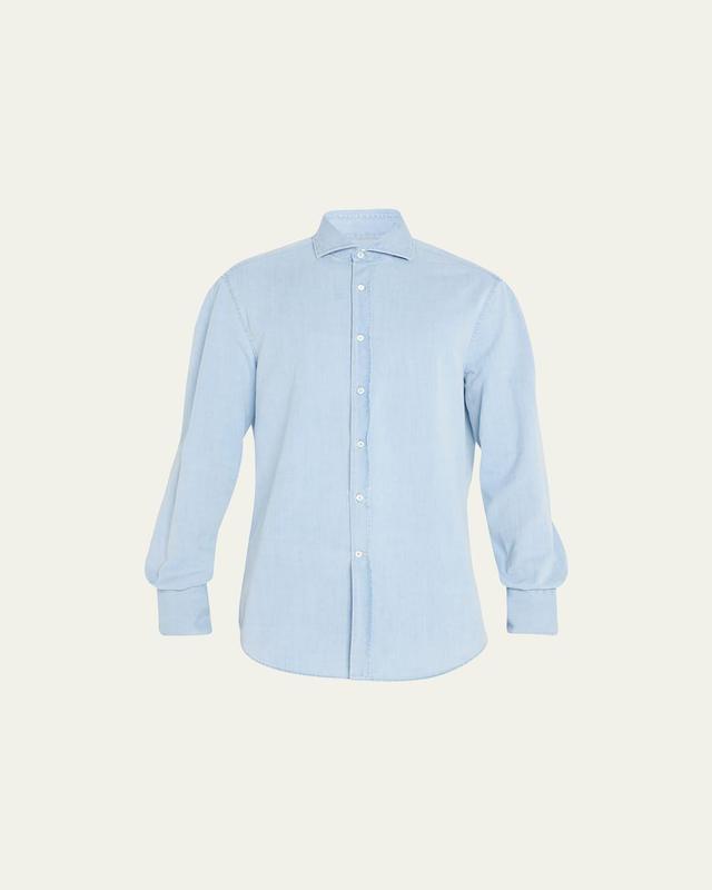 Mens Denim Sport Shirt Product Image