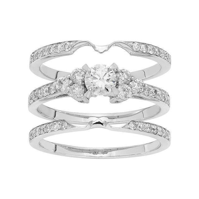 The Regal Collection 14k White Gold 1 Carat T.W. IGL Certified Diamond Engagement Ring Set, Womens Product Image