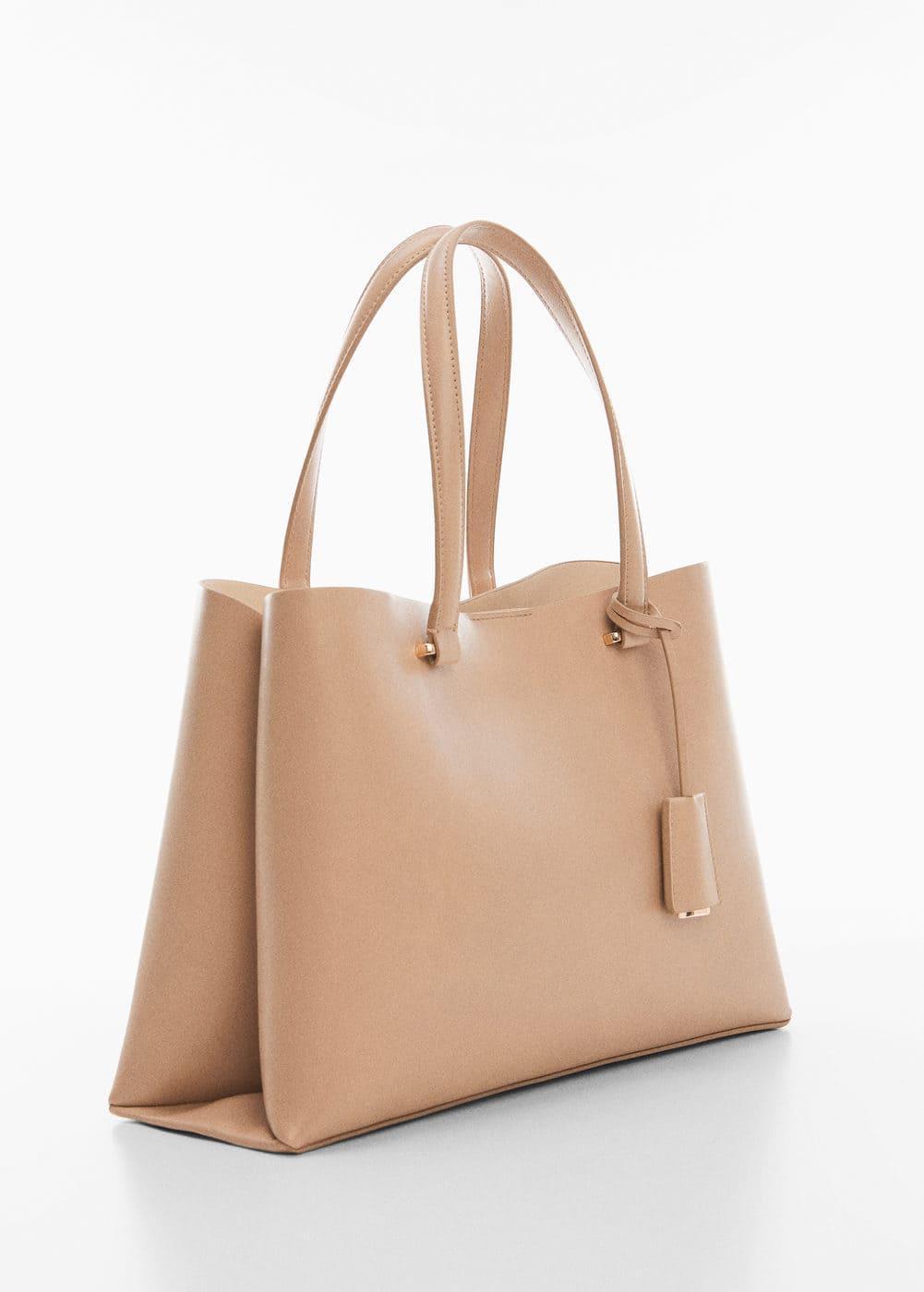 MANGO - Shopper bag with dual compartment light/pastel brown - One size - Women Product Image