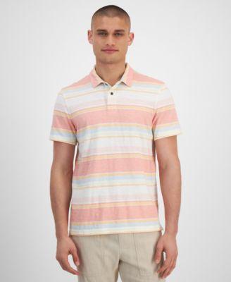 Sun + Stone Mens Baja Striped Short Sleeve Polo Shirt, Created for Macys Product Image