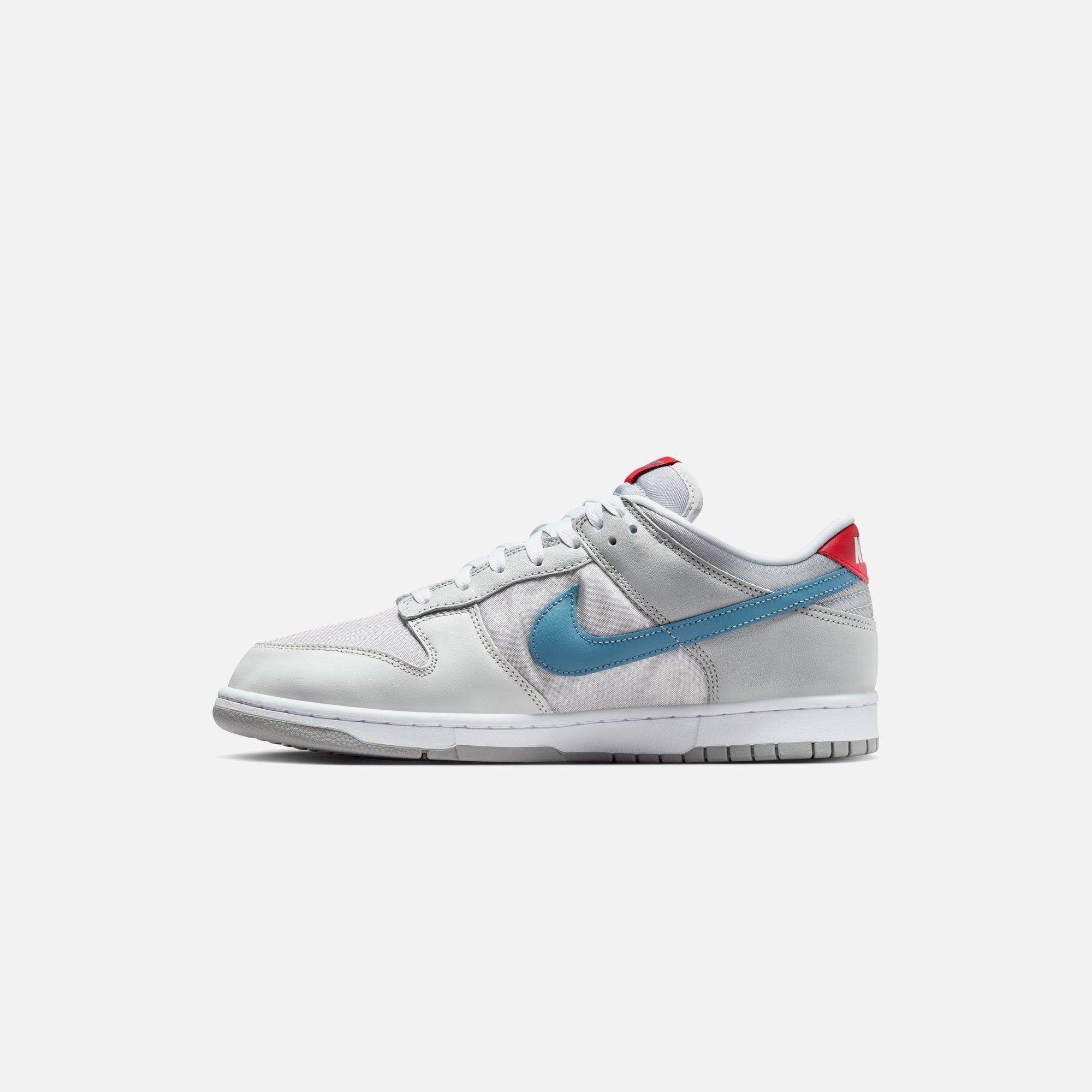 Nike Dunk Low - Metallic Silver / Cascade Blue / Neutral Grey / Gym Red Male Product Image