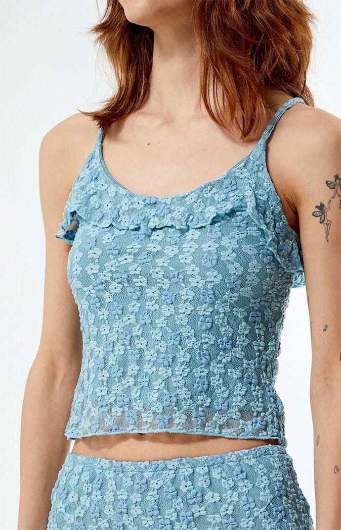 Daisy Street Women's Bubble Lace Ruffle Tank Top Product Image