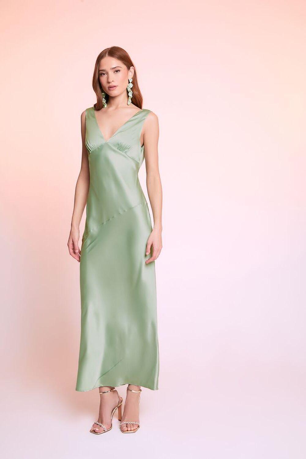 Satin Cowl Back Maxi Slip Dress | Forever 21 Product Image