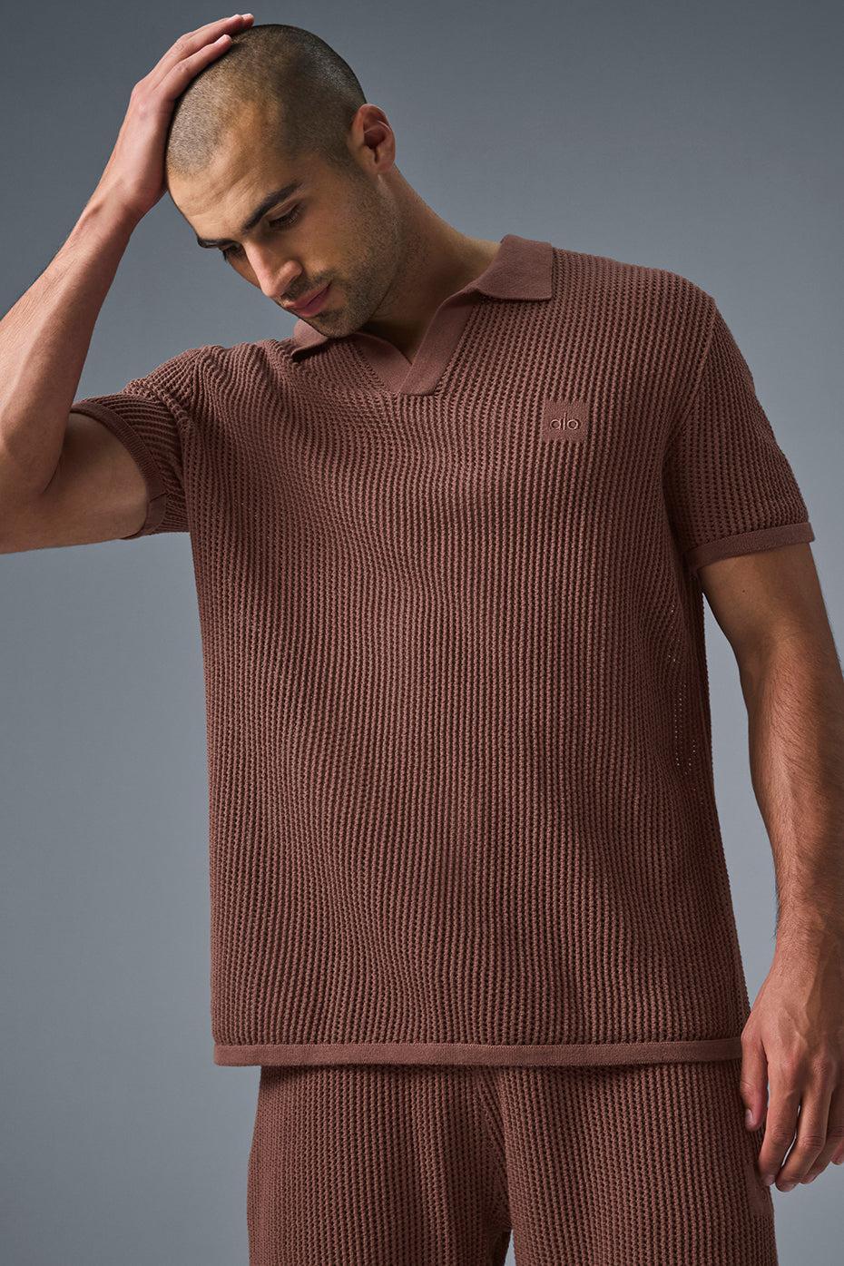 Open-Knit Polo - Chestnut Male Product Image