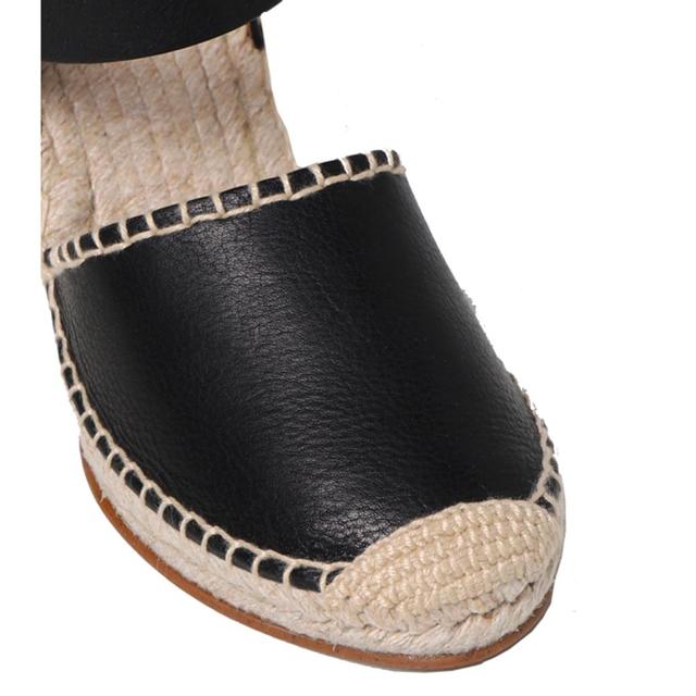 Lucinda Leather Wedge Espadrille Sandals In Black Product Image