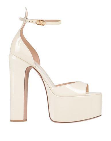 VALENTINO GARAVANI Woman Sandals Ivory Size 6 Leather In White Product Image