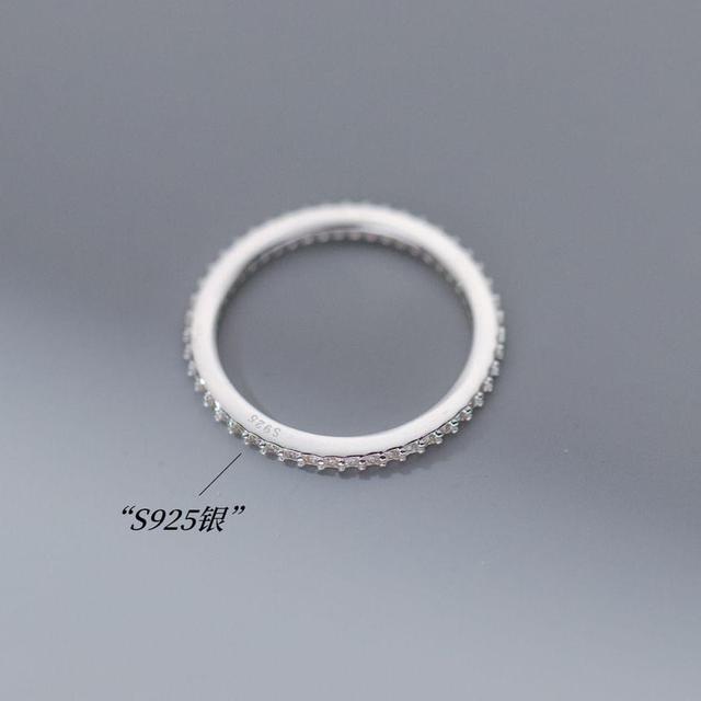 Rhinestone Sterling Silver Ring Product Image