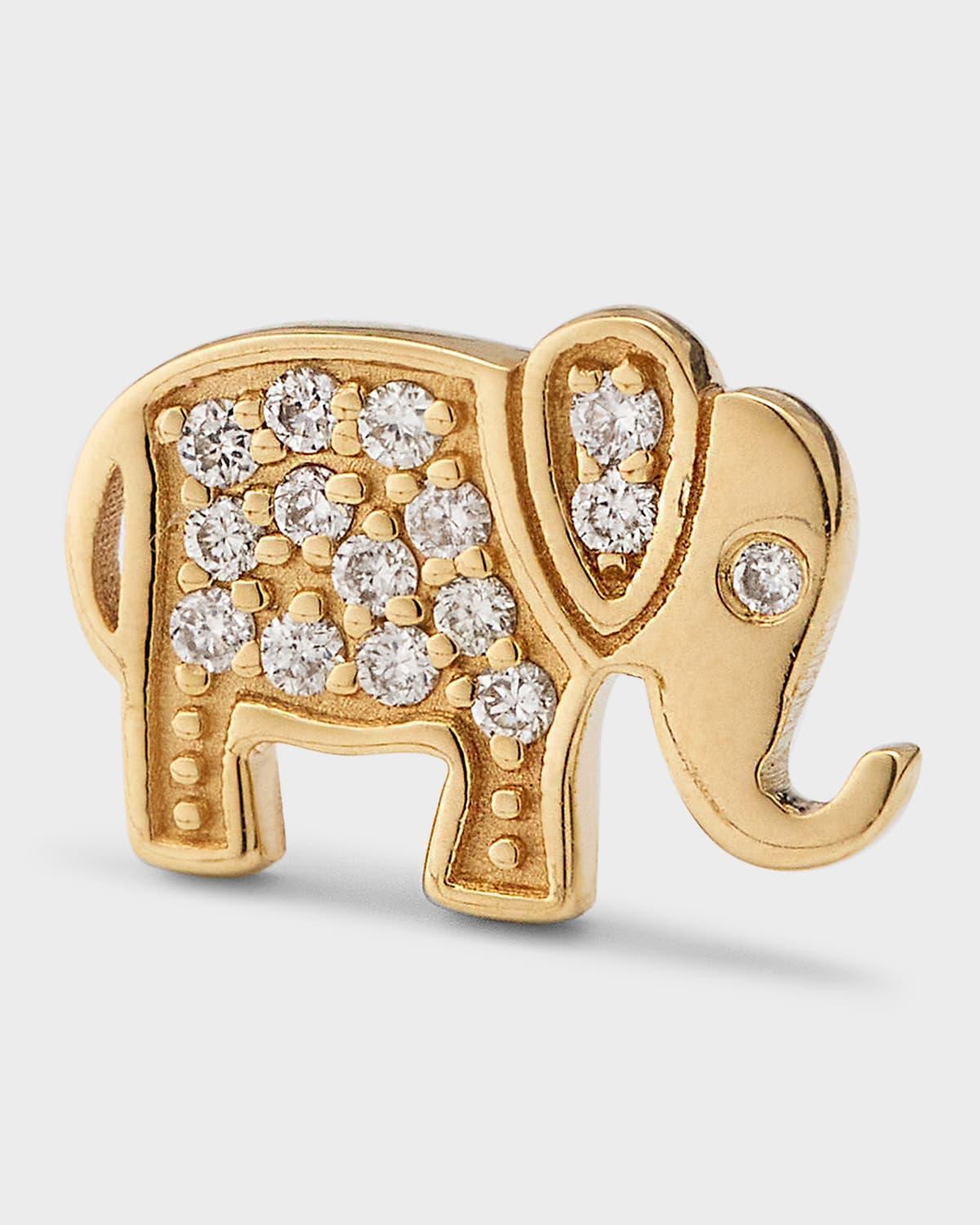 Womens 14K Yellow Gold & 0.06 TCW Diamond Elephant Stud Earrings Product Image