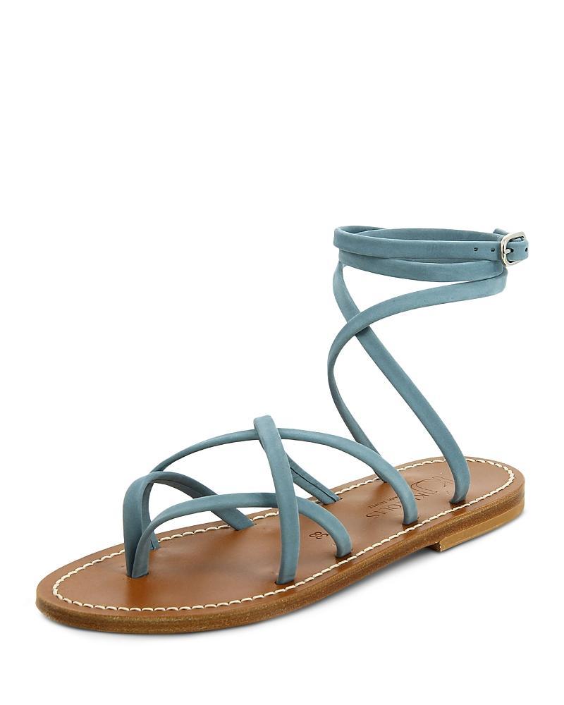 K. Jacques Womens Zenobie Leather Ankle Wrap Thong Sandals Product Image