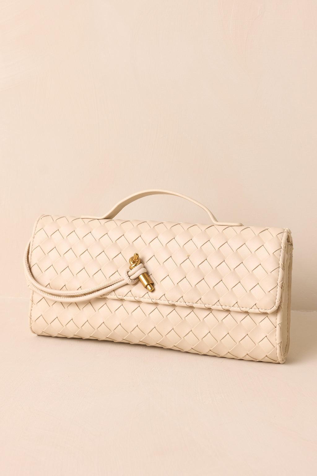 Midnight Sun Ivory Woven Clutch Product Image