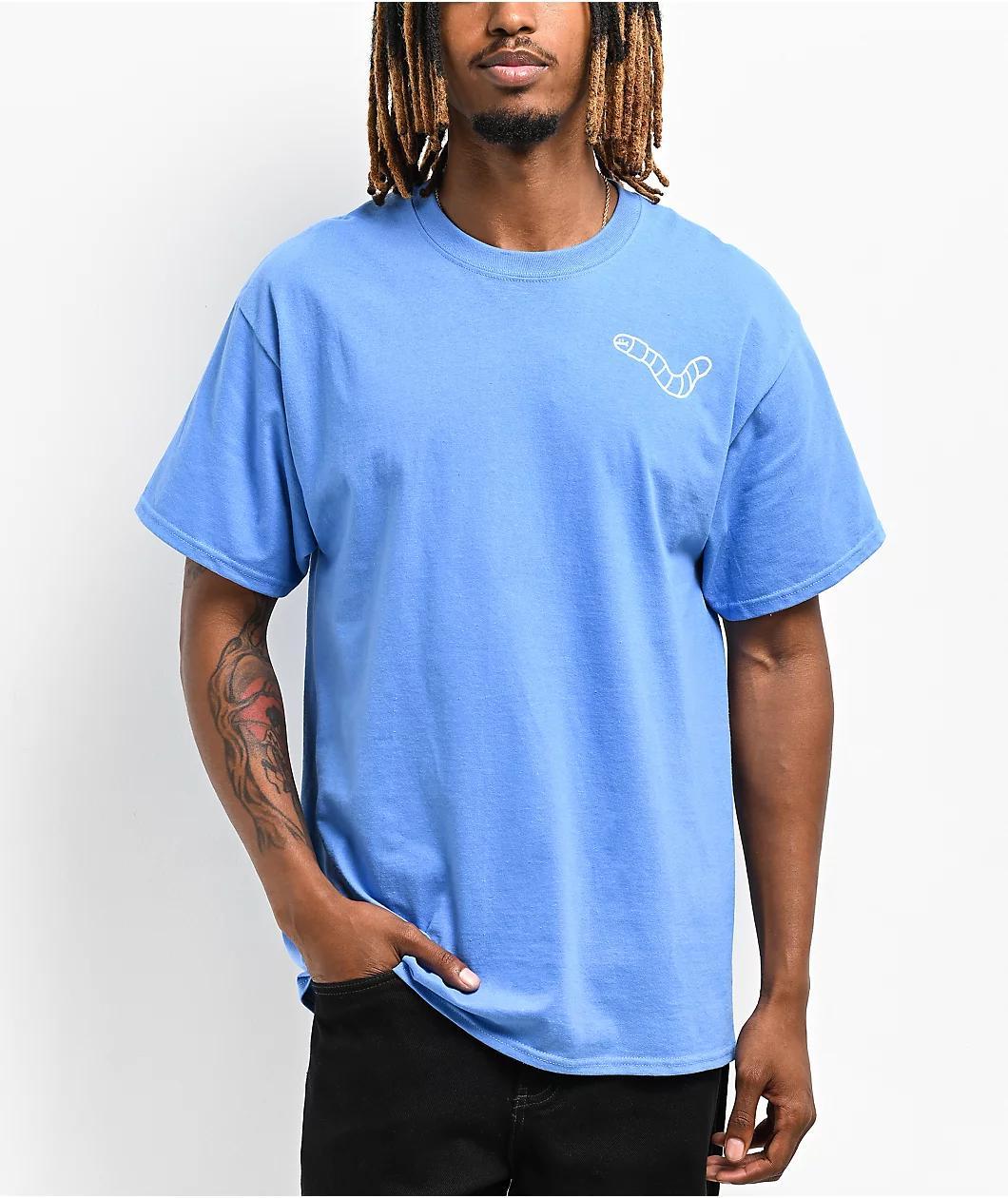 A.LAB Wanted Worm Blue T-Shirt Product Image