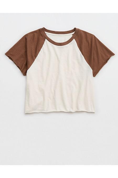 Aerie Cropped Raglan T-Shirt Women's Product Image