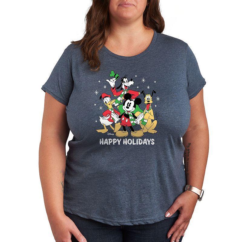 Air Waves Trendy Plus Size Disney Happy Holidays Graphic T-shirt Product Image