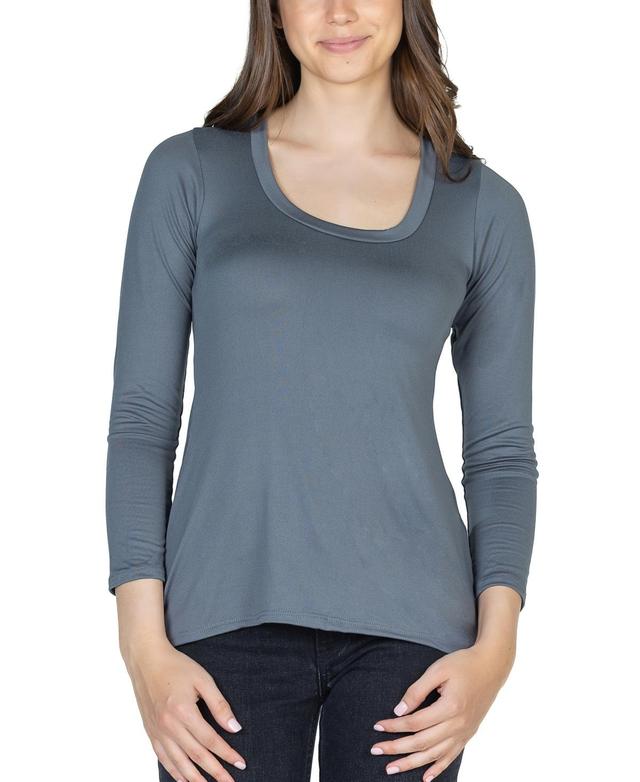 24seven Comfort Apparel Womens Long Sleeve Scoop Neck Top Product Image