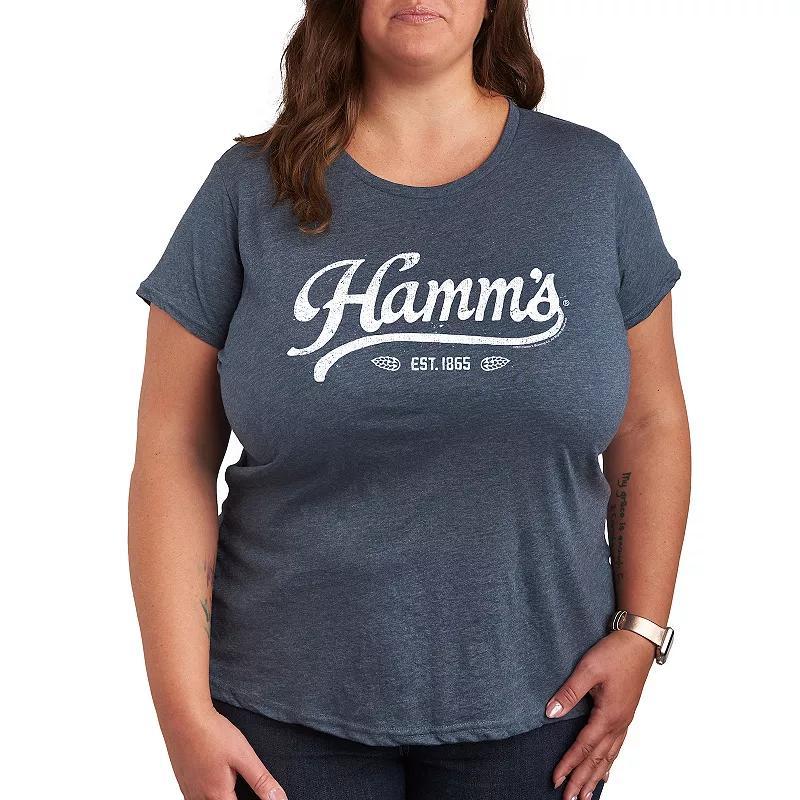 Plus Hamms Vintage Logo Graphic Tee, Womens Grey Dark Red Product Image