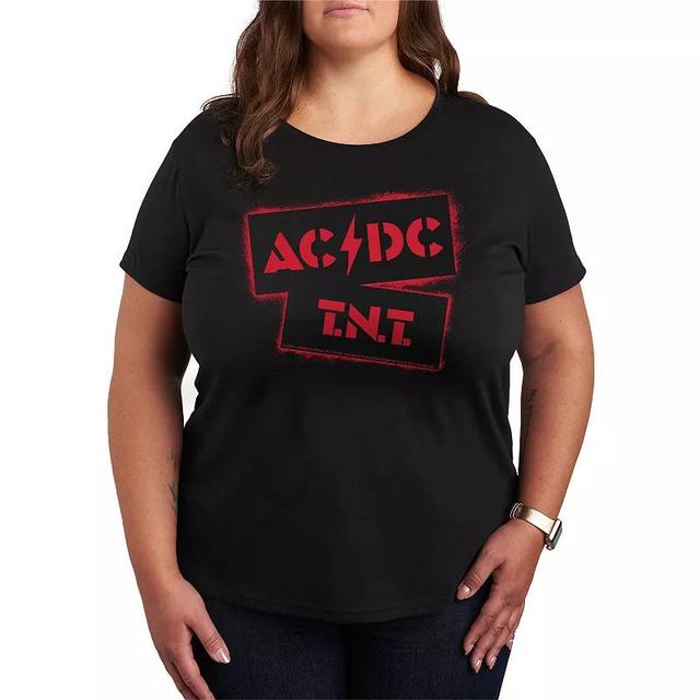 Plus Size ACDC TNT Stencil Graphic Tee, Womens Product Image