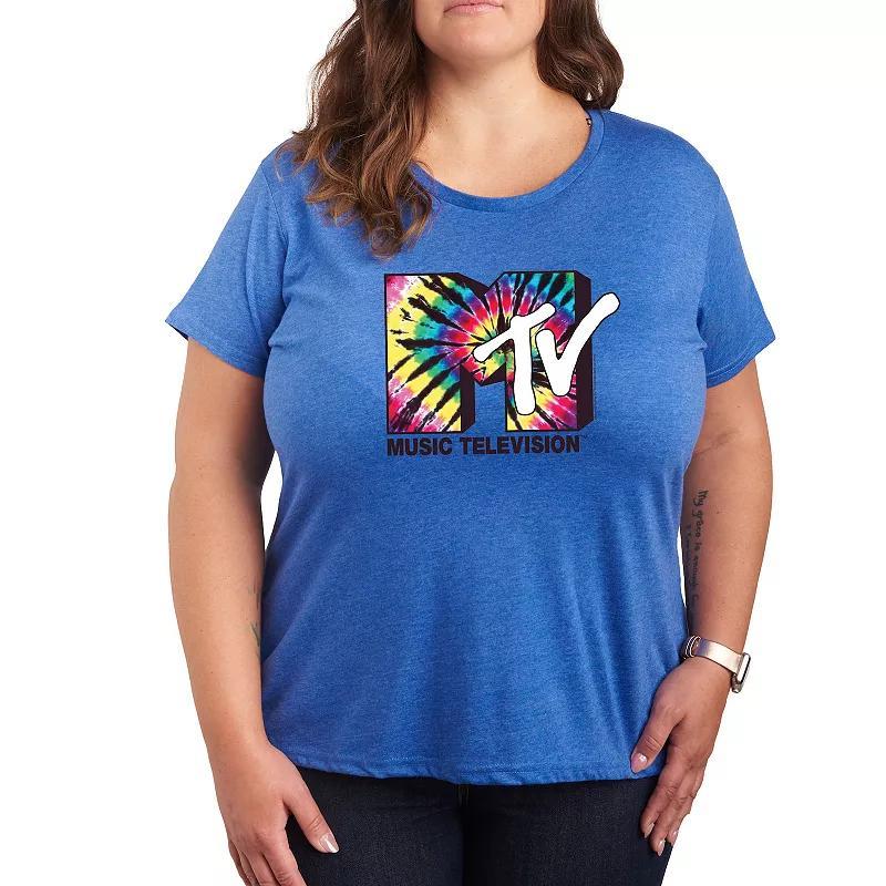 Juniors Plus Size MTV Tie Dye Logo Tee, Womens Product Image