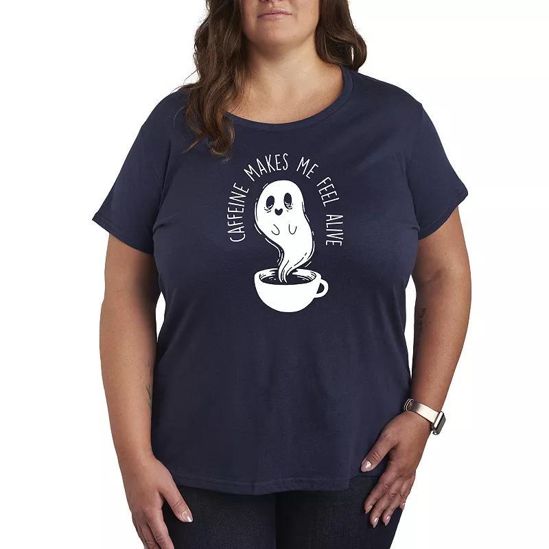 Plus Size Caffeine Makes Me Feel Alive Graphic Tee, Womens Product Image