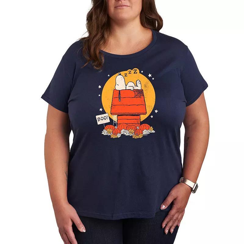 Plus Size Peanuts Snoopy Halloween Dog House Graphic Tee, Womens Product Image