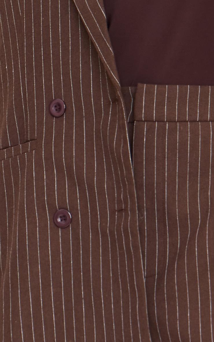 Chocolate Woven Stripe Tailored Blazer Product Image