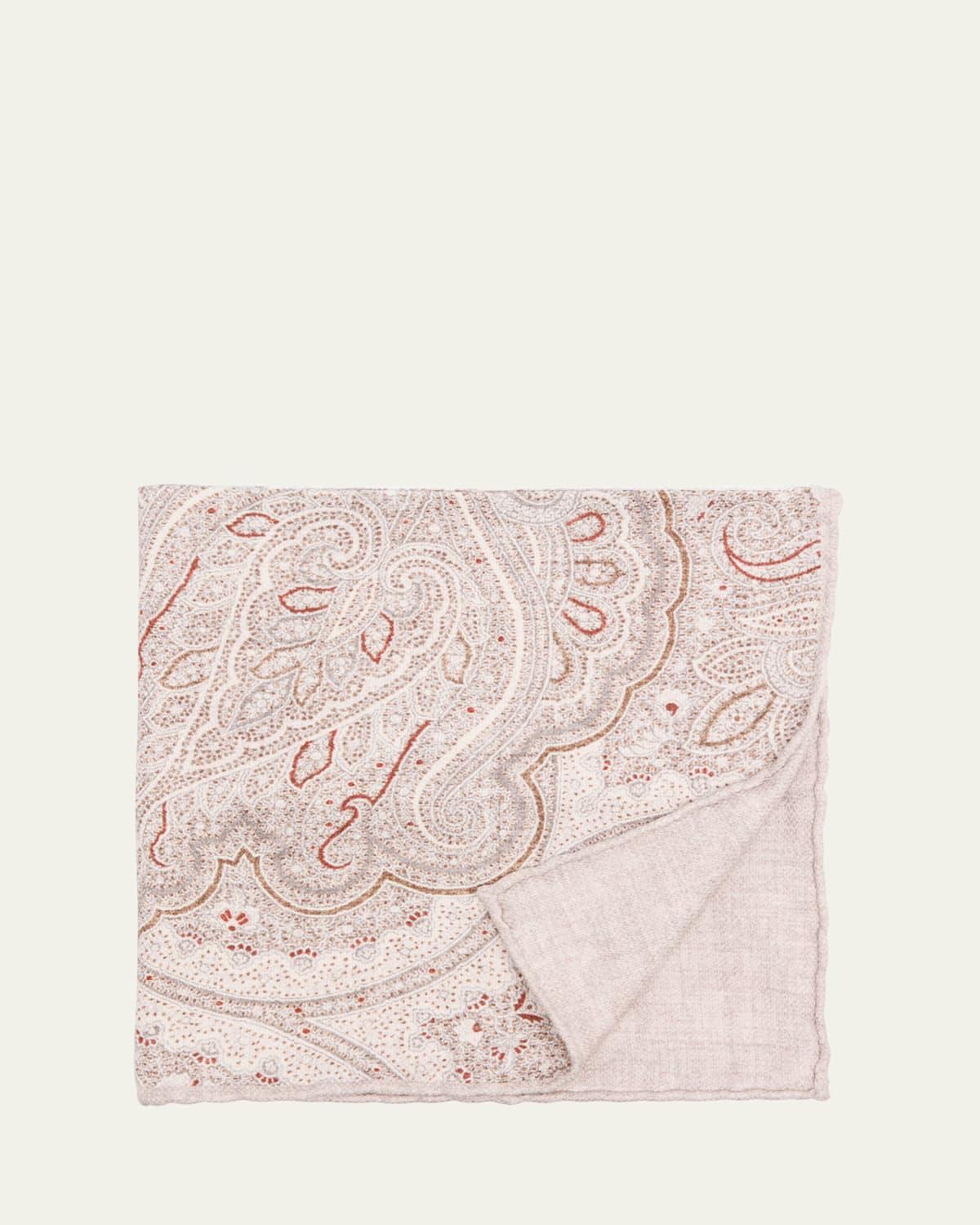 Mens Silk Paisley-Print Pocket Square Product Image