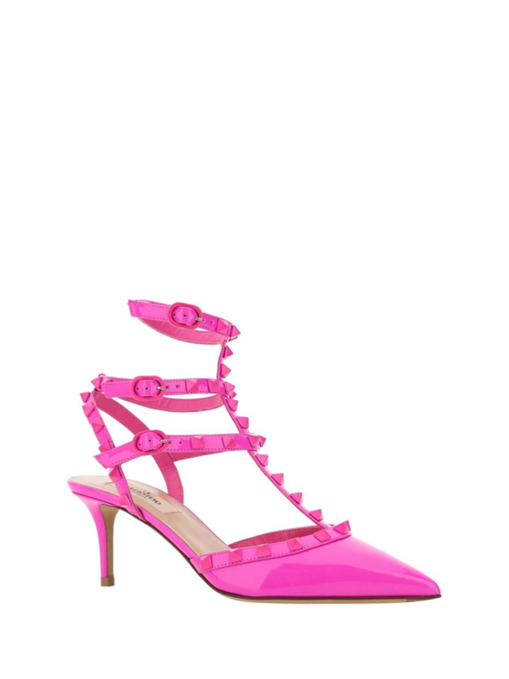 Rockstud Patent-leather Pumps In Pink Pp Product Image