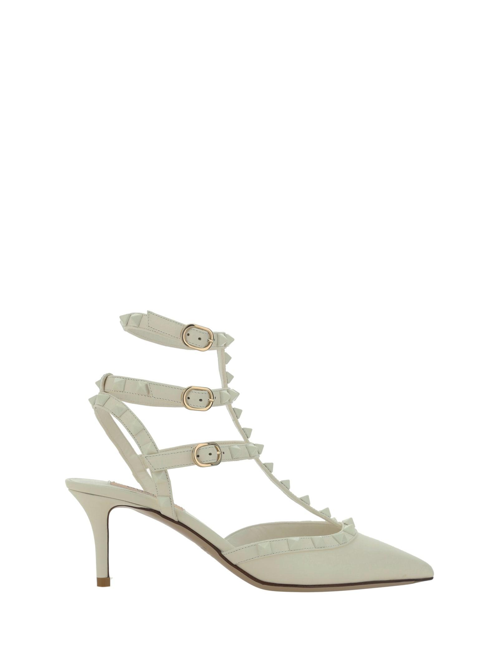 Ankle Strap Rockstud T. 65 Vitello In Ivory Product Image