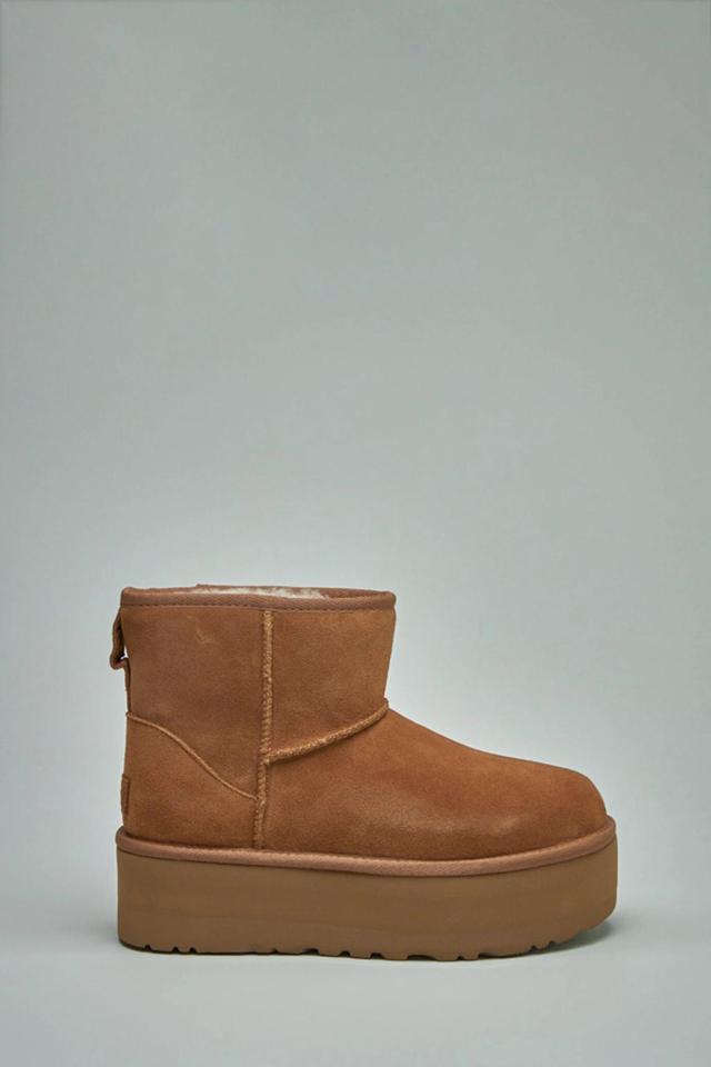 Classic Mini Platform Suede Booties In Brown Product Image