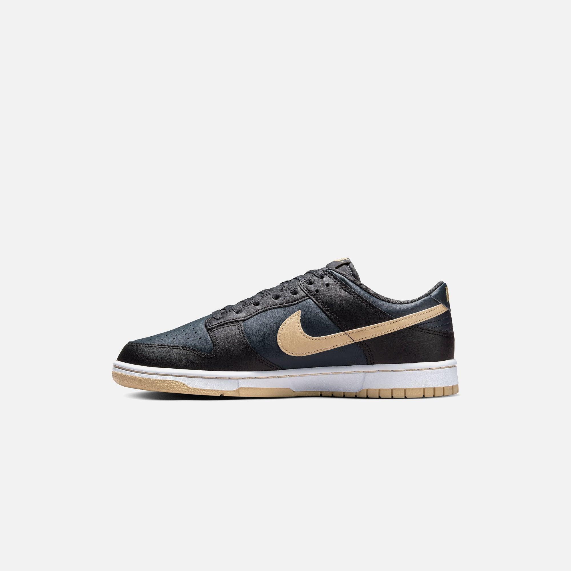 Nike Dunk Low Retro PRM - Low Black / Midnight Navy / Tan Male Product Image