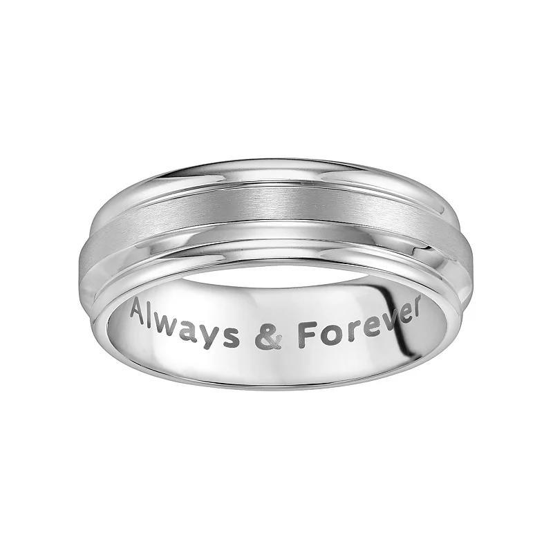 AXL Stainless Steel Always and Forever Mens Wedding Band Grey Product Image