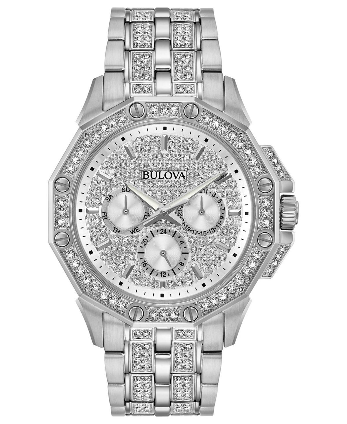 Bulova Mens Octava Crystal Chronograph Stainless Steel Bracelet Watch Product Image