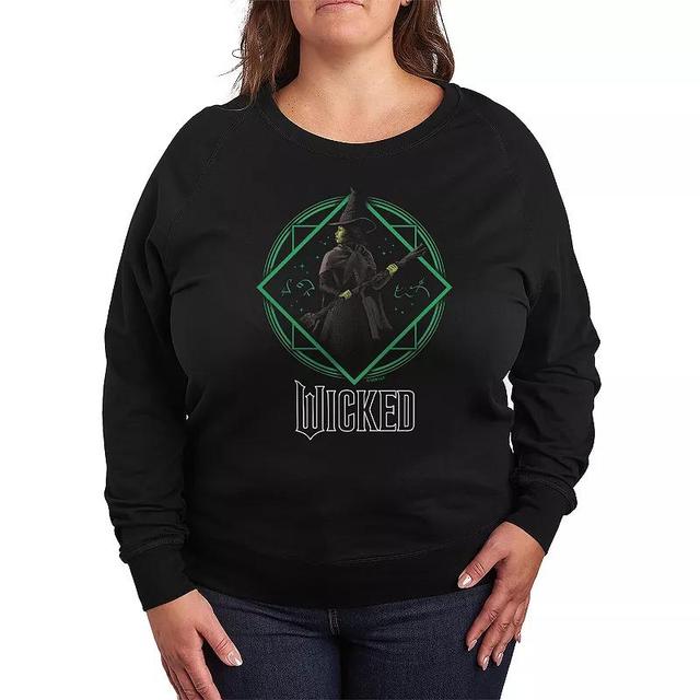 Plus Size Wicked Elphaba Portrait Lighweight French Terry Sweatshirt, Womens Product Image