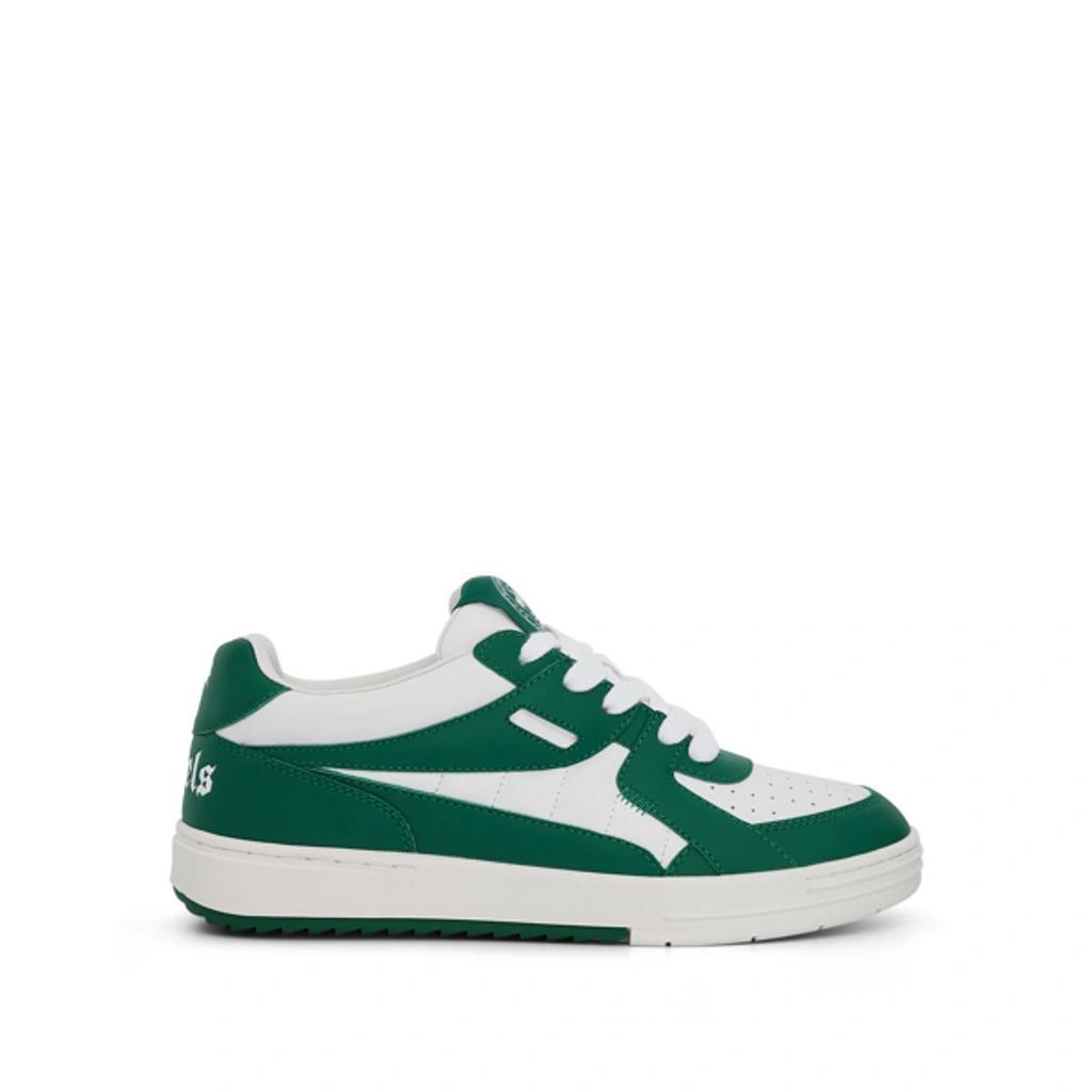 PALM ANGELS University Lace-up Leather Sneakers In Green Product Image