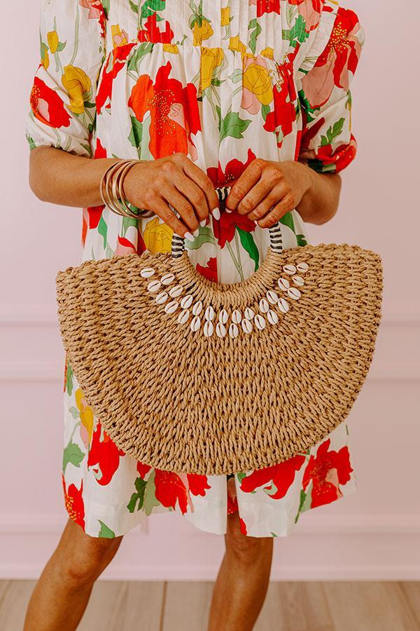 Coastal Glam Woven Straw Tote Product Image