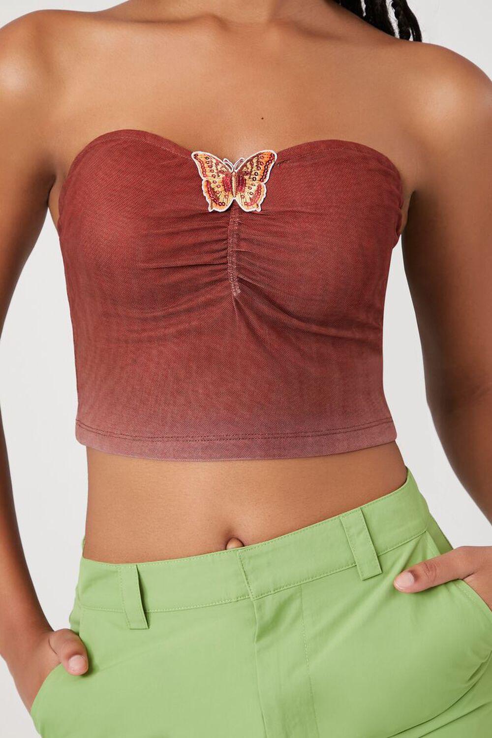 Butterfly Cropped Tube Top | Forever 21 Product Image