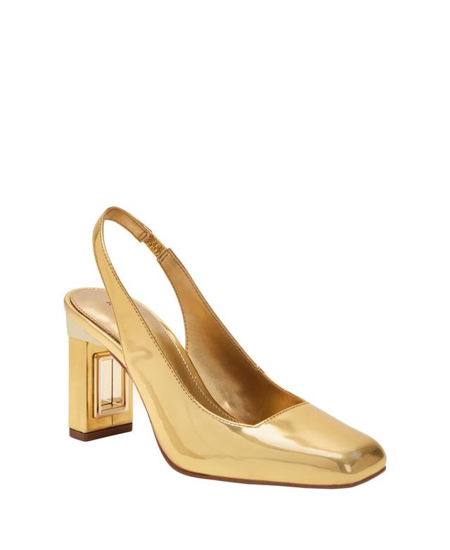 Katy Perry Womens The Hollow Heel Sling Back Pumps - Gold- Polyurethane Product Image