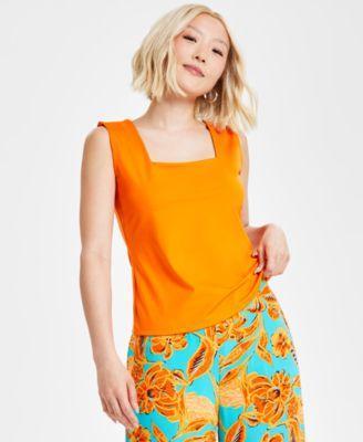 Petite Megan Square-Neck Sleeveless Top, Created for Macy's Product Image