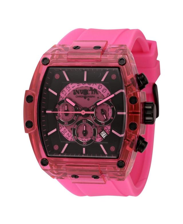 Invicta Mens 44355 S1 Rally Quartz Chronograph Black, Pink Dial Watch - Black Product Image