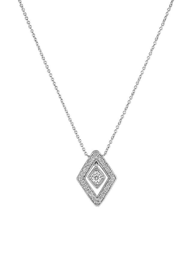 Womens Diamante 18K White Gold & 0.27 TCW Diamond Pendant Necklace Product Image