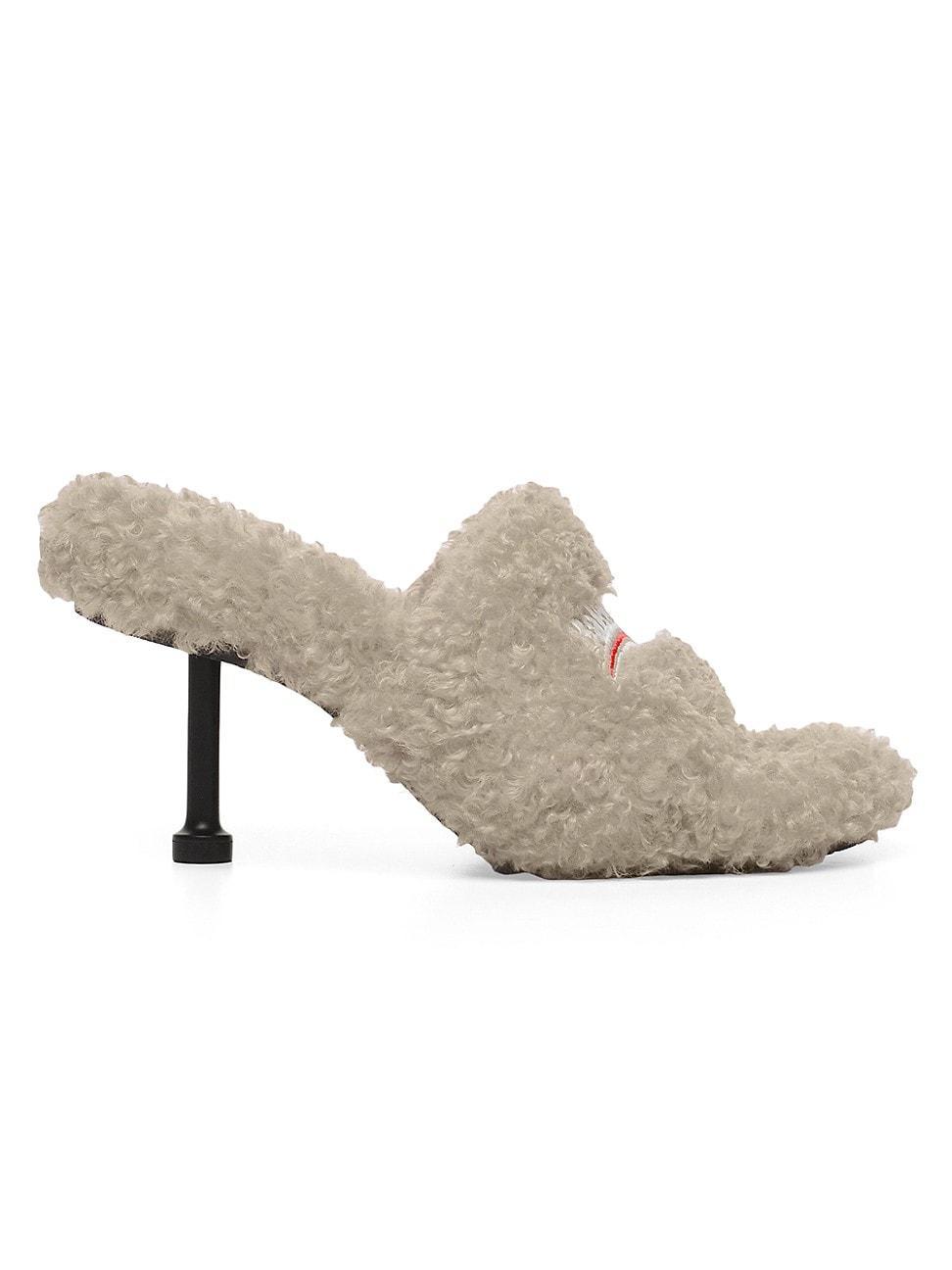 Womens Furry 80 MM Sandals Product Image