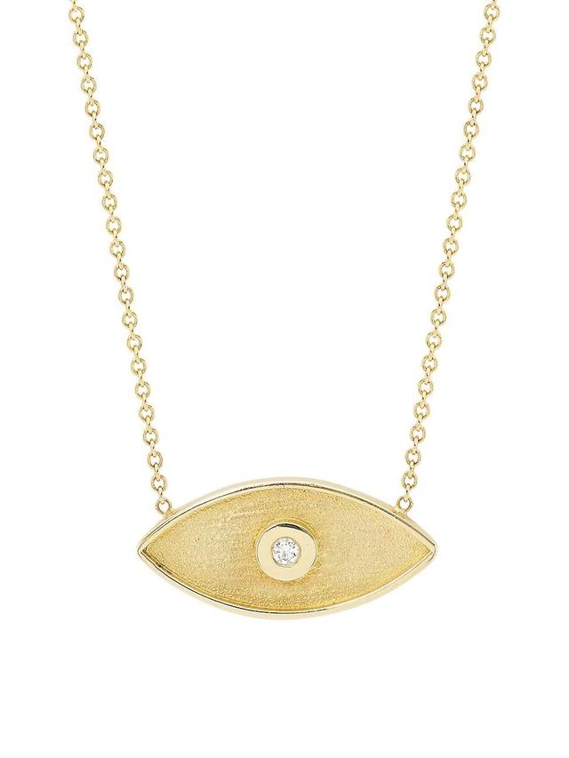 Womens Protection 14K Yellow Gold & 0.06 TCW Diamond Pendant Necklace Product Image