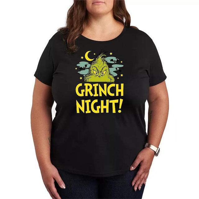 Plus Size Dr. Seuss Grinch Night Halloween Graphic Tee, Womens Blue Product Image