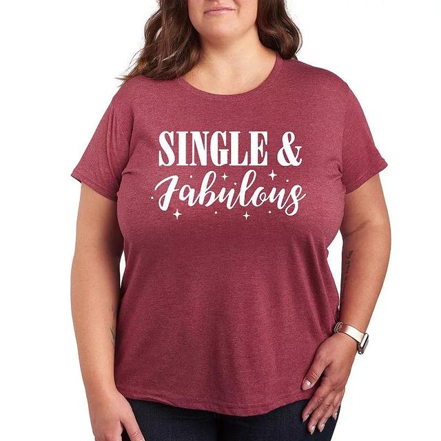 Plus Single And Fabulous Graphic Tee, Womens Med Red Product Image