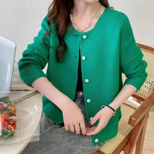 Crew-Neck Loose Cardigan Product Image