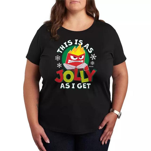 Disney / Pixars Inside Out 2 Anger Plus Size Jolly As I Get Graphic Tee, Womens Product Image