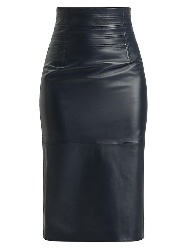 Womens Piper Leather Midi-Skirt Product Image