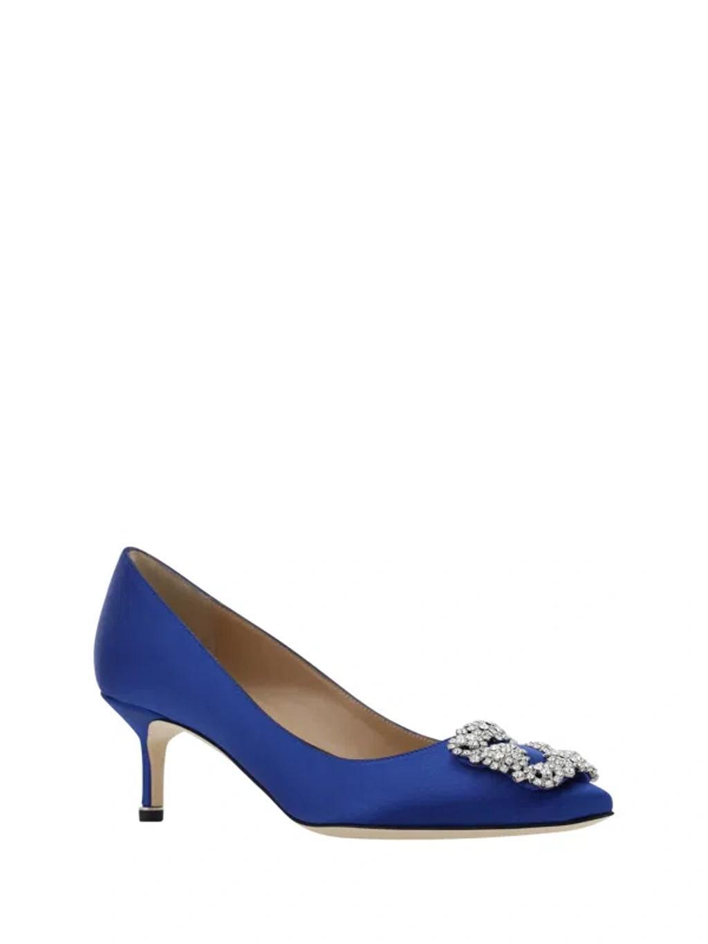 MANOLO BLAHNIK Hangisi Embellished Buckle Pumps In Multicolor Product Image