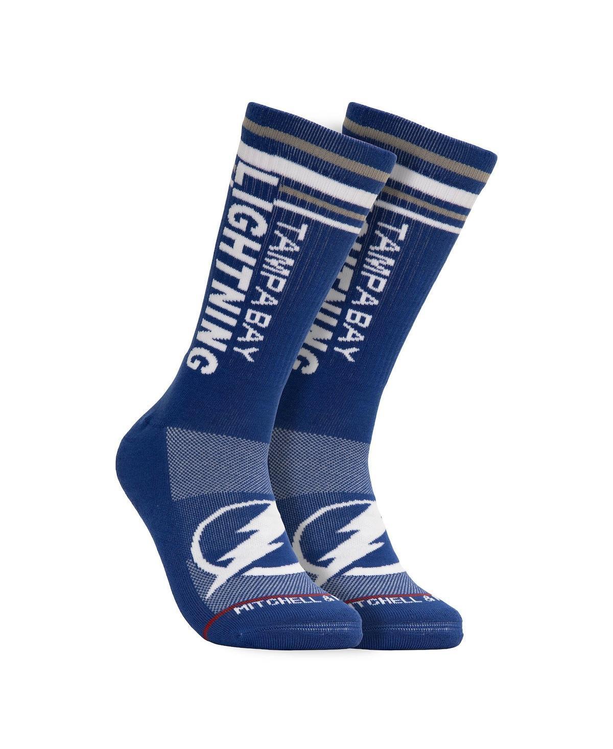 Mens Mitchell & Ness Blue Tampa Bay Lightning Power Play Crew Socks Product Image