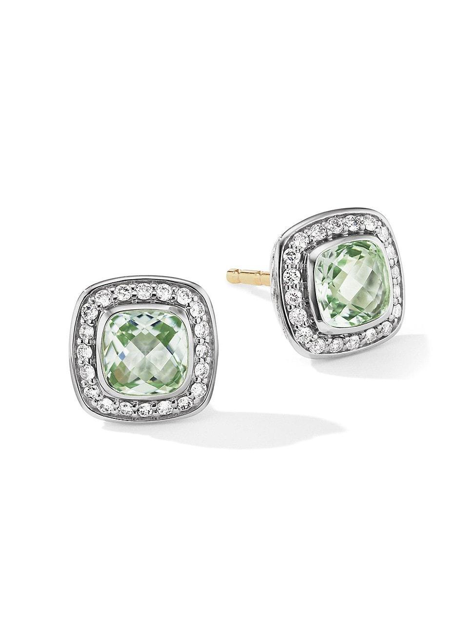 Womens Petite Albion Stud Earrings With Gemstone & Pav Diamonds Product Image