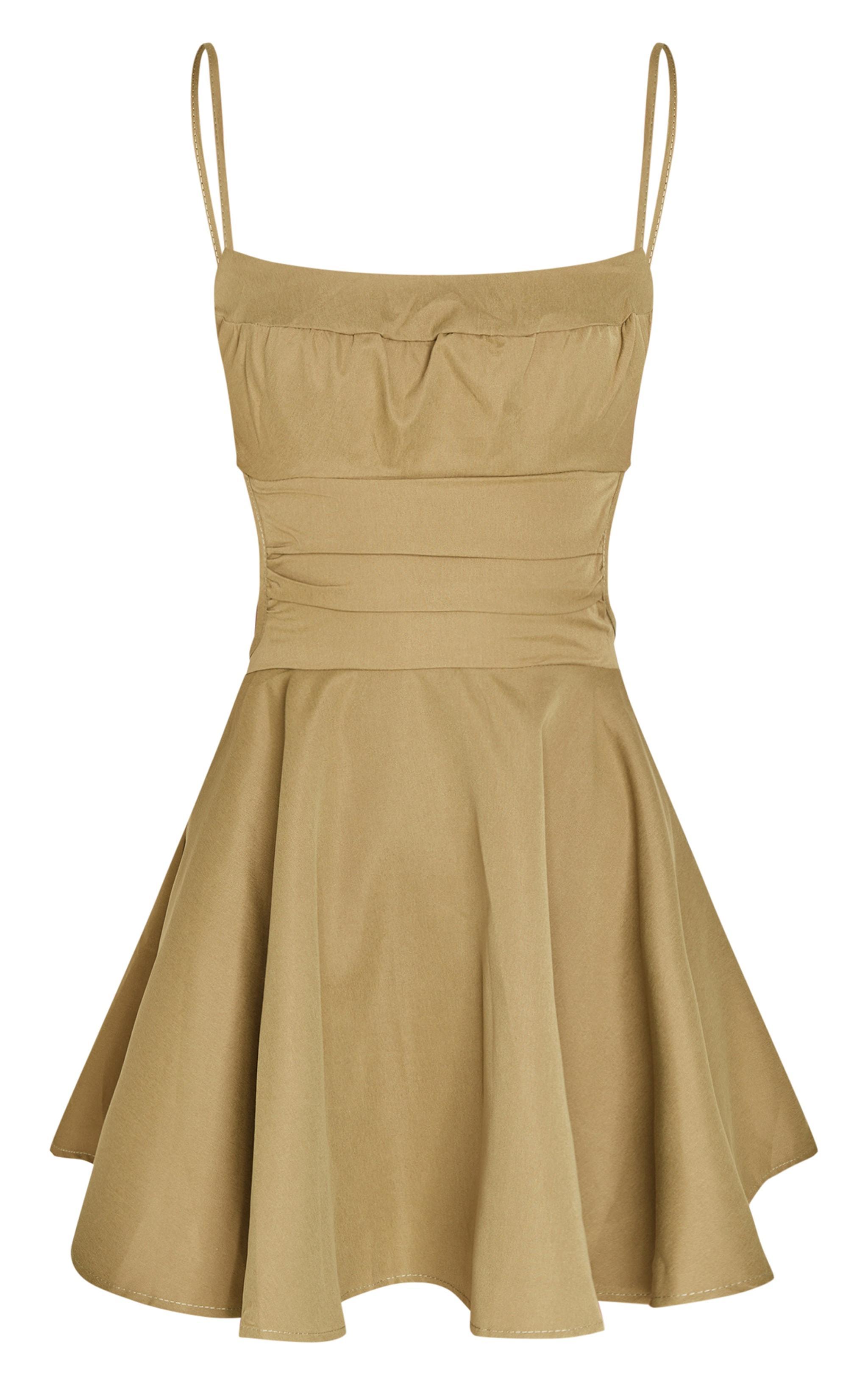 Olive Cut Out Tie Back Shift Dress Product Image